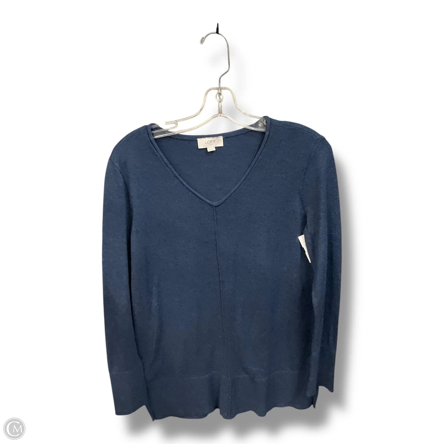 Top Long Sleeve Basic By Loft In Blue, Size: M