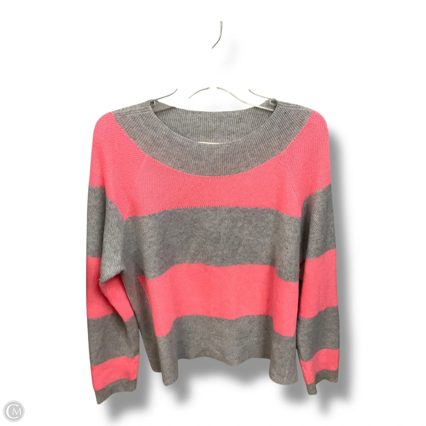 Sweater By Clothes Mentor In Grey & Pink, Size: L
