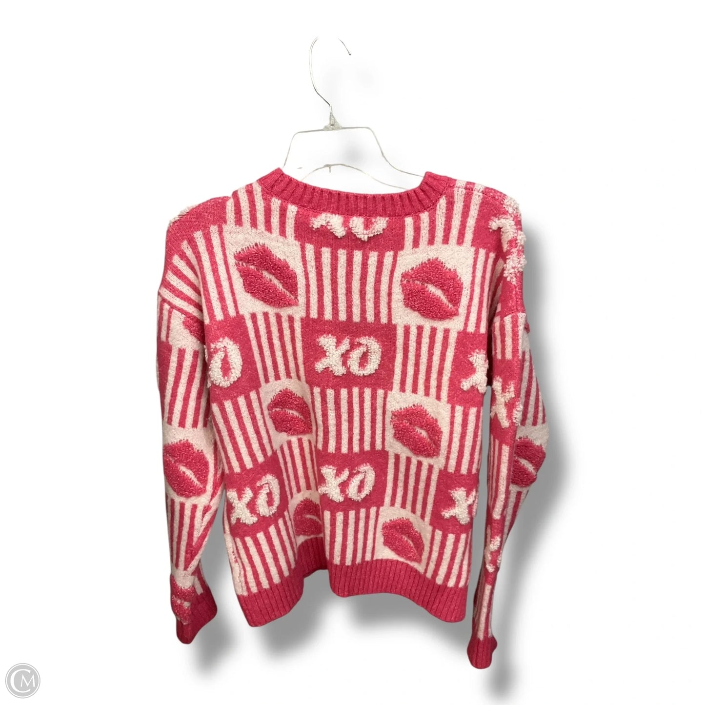 Sweater By Clothes Mentor In Pink & White, Size: S