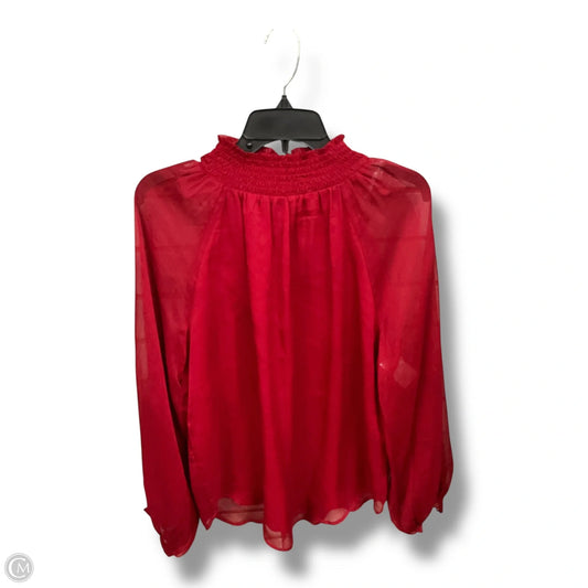 Blouse Long Sleeve By Kori America In Red, Size: M