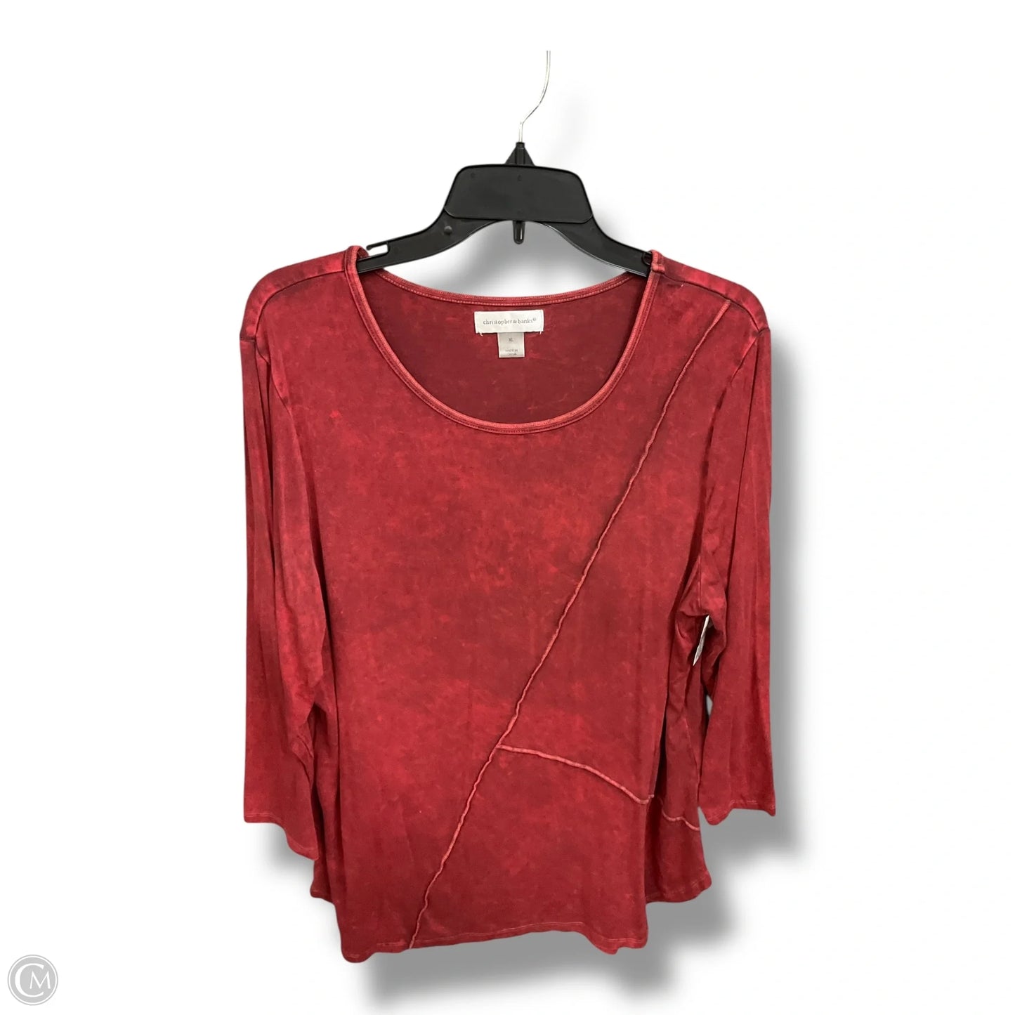 Tunic Long Sleeve By Christopher And Banks In Red, Size: Xl