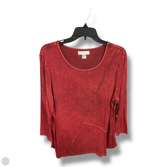Tunic Long Sleeve By Christopher And Banks In Red, Size: Xl