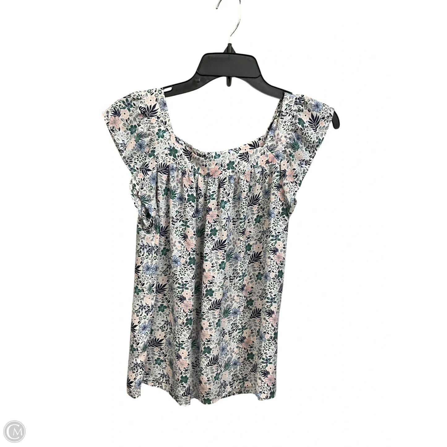 Blouse Short Sleeve By Loft In Floral Print, Size: Xs