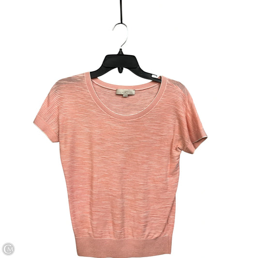Top Short Sleeve By Loft In Peach, Size: S