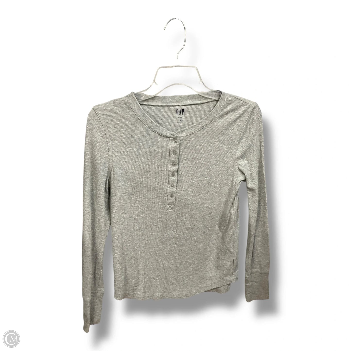 Top Long Sleeve Basic By Gap In Grey, Size: S