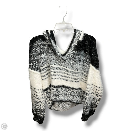 Sweatshirt Hoodie By Pilcro In Black & White, Size: M