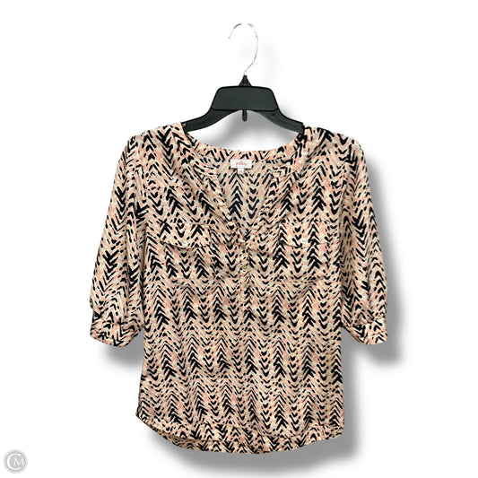 Top 3/4 Sleeve By Pixley In Black & Pink, Size: M