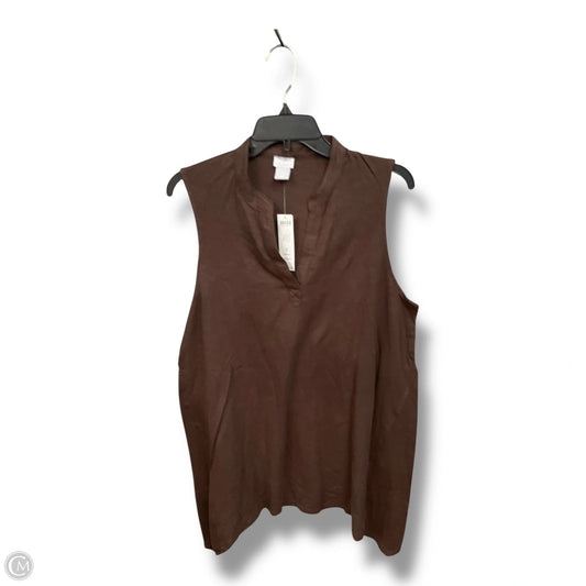 Top Sleeveless Basic By Chicos In Brown, Size: L