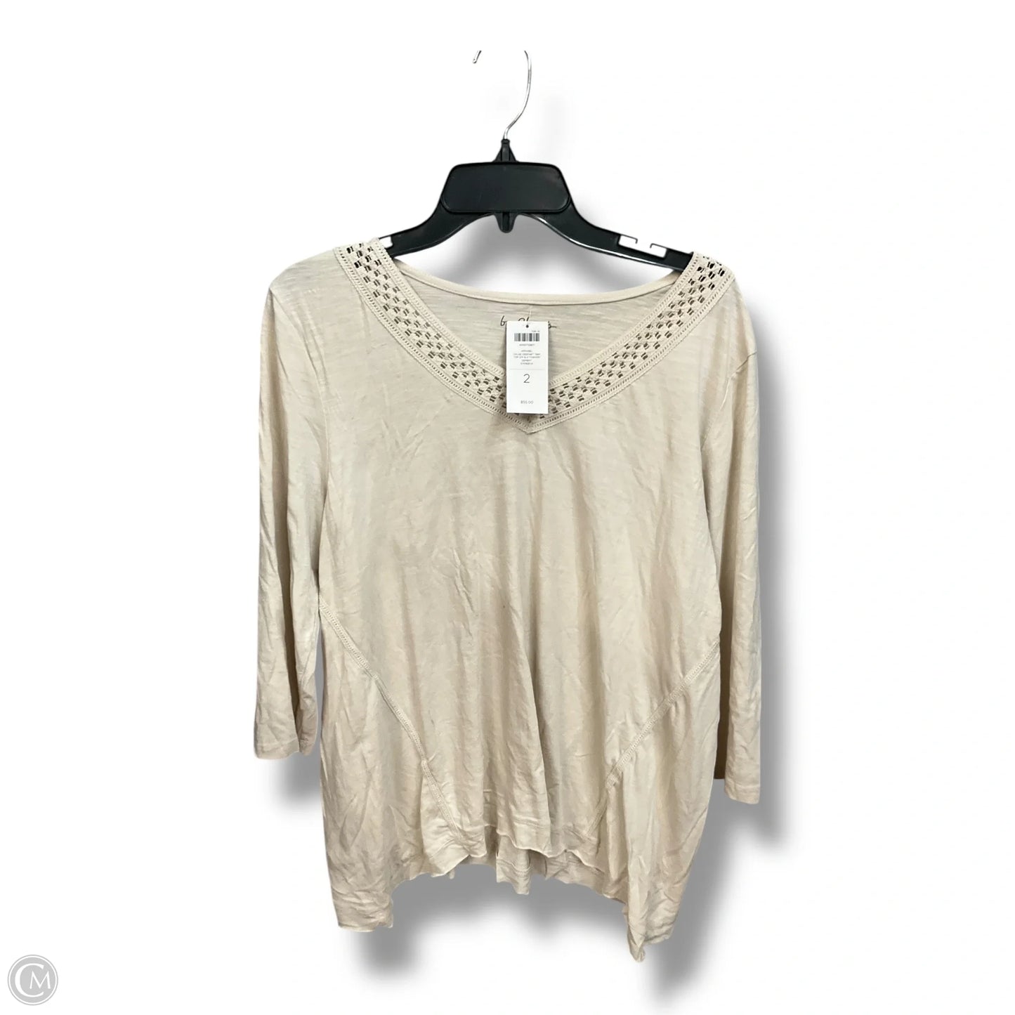 Top 3/4 Sleeve Basic By Chicos In Beige, Size: L