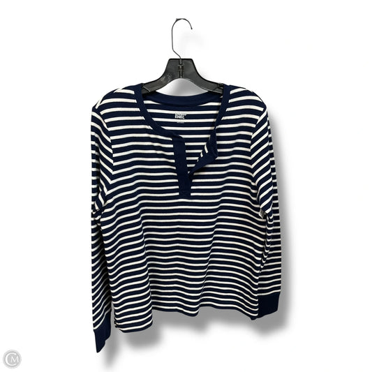 Top Long Sleeve Basic By Lands End In Striped Pattern, Size: L