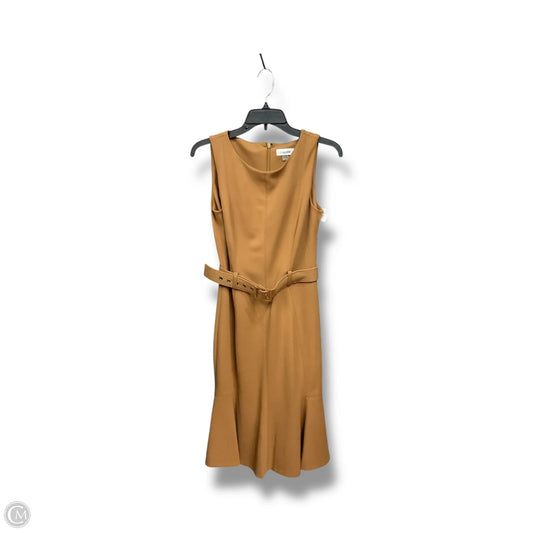 Dress Casual Short By Calvin Klein In Tan, Size: S