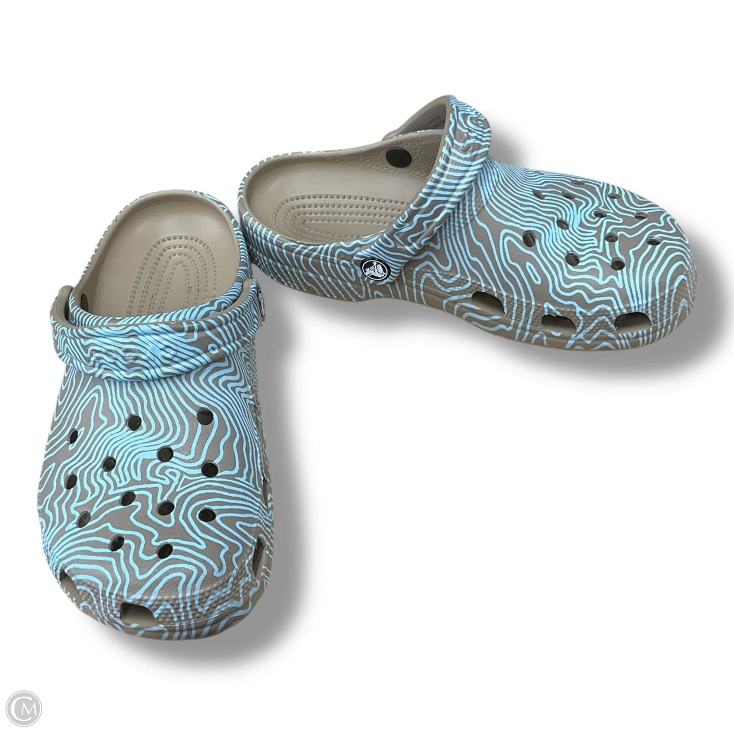 Shoes Flats By Crocs In Blue & Brown, Size: 8