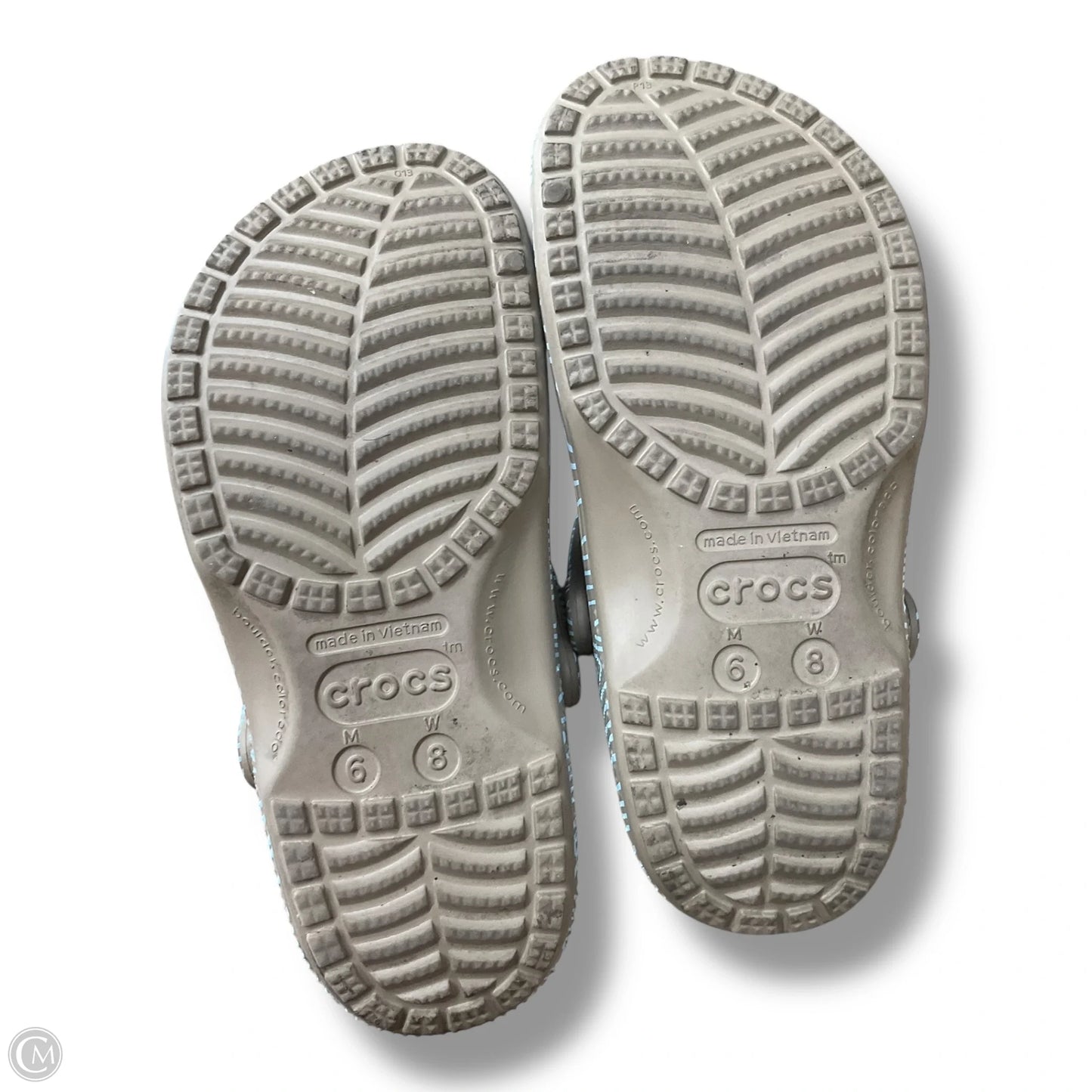 Shoes Flats By Crocs In Blue & Brown, Size: 8