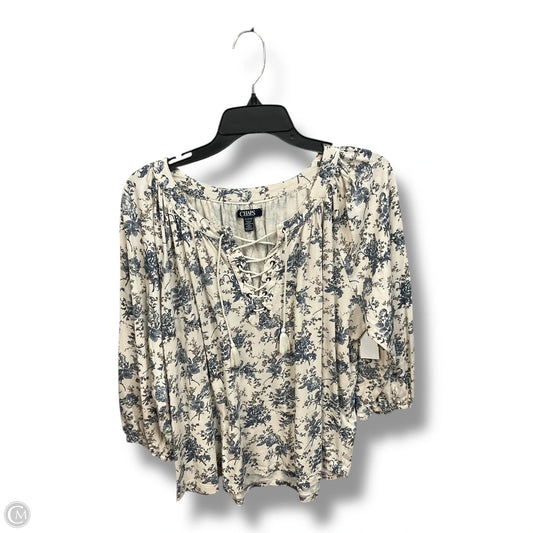 Top 3/4 Sleeve By Chaps In Floral Print, Size: Xl