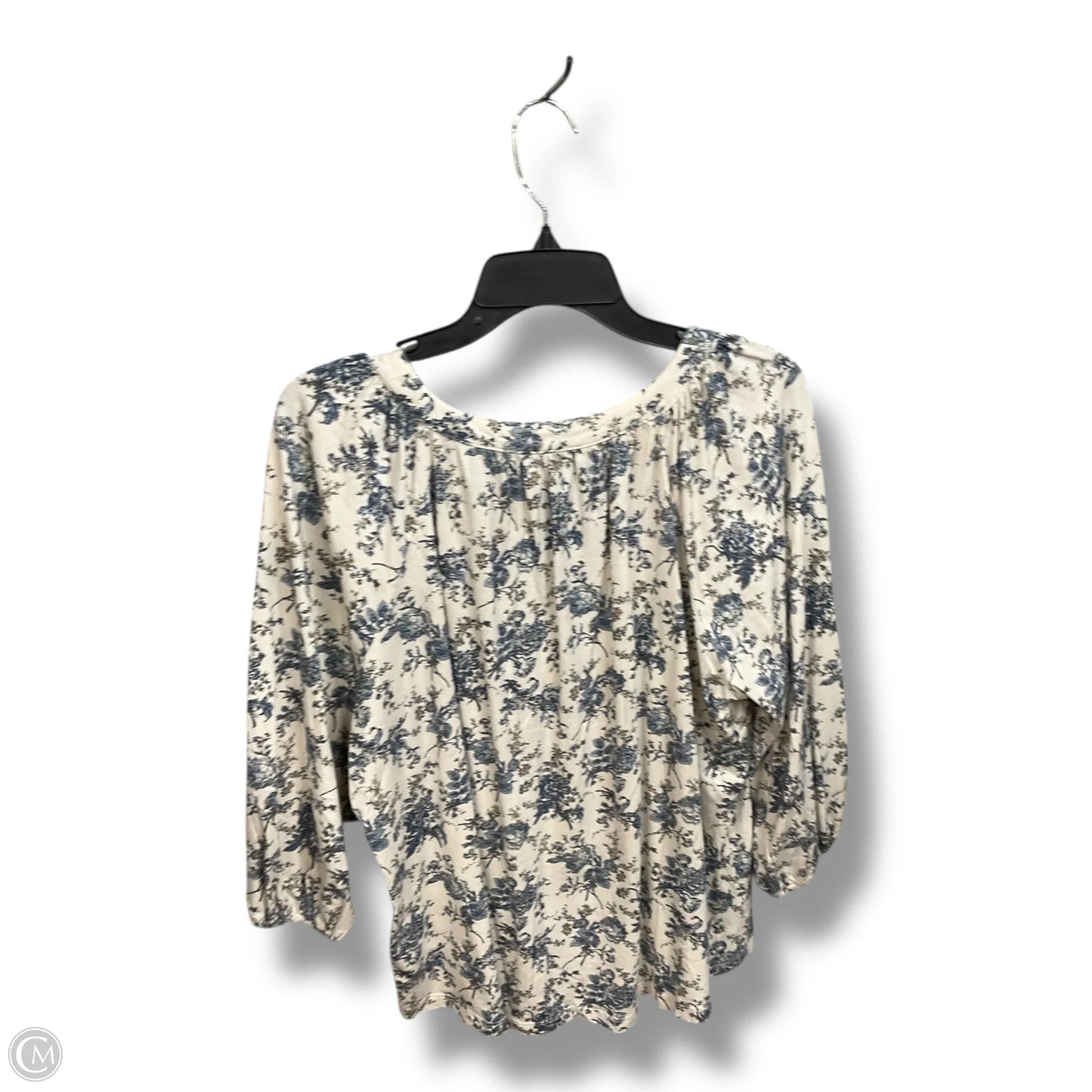 Top 3/4 Sleeve By Chaps In Floral Print, Size: Xl