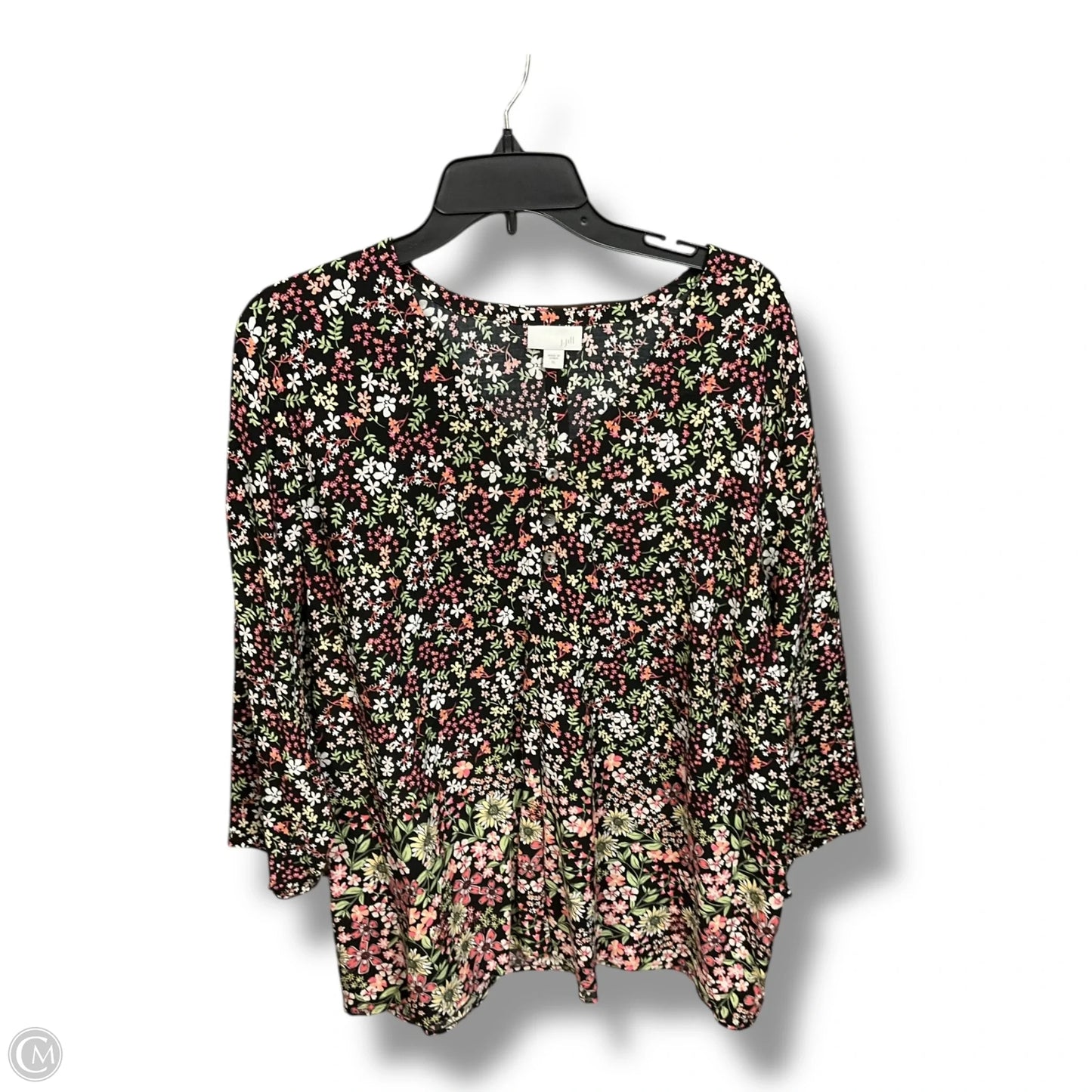 Top 3/4 Sleeve By J. Jill In Floral Print, Size: Xl