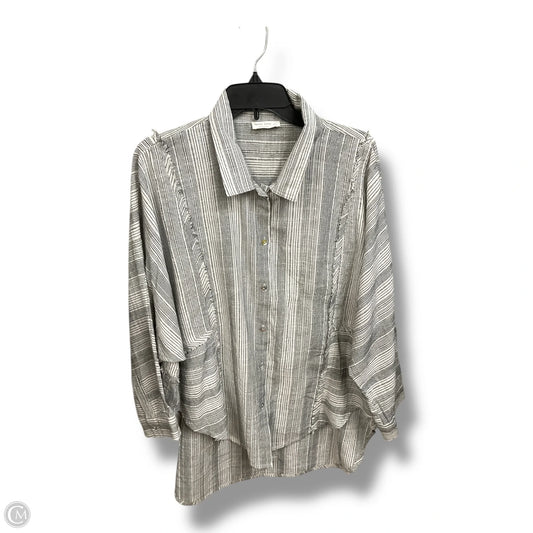 Blouse Long Sleeve By Miss Love In Black & White, Size: L