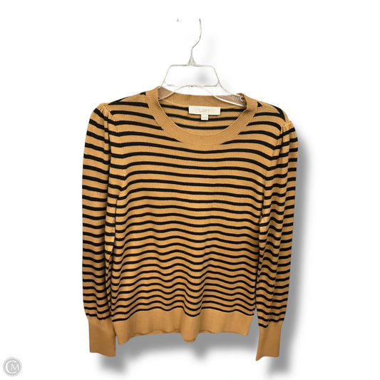 Top Long Sleeve By Loft In Striped Pattern, Size: M