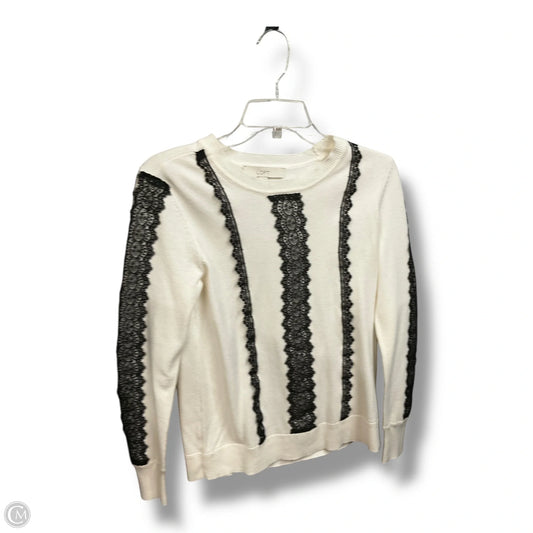 Top Long Sleeve By Loft In Black & White, Size: S