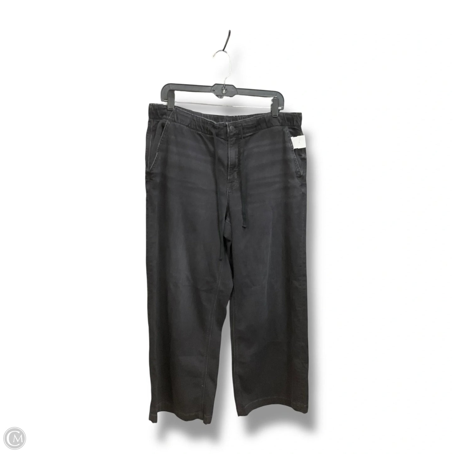 Jeans Wide Leg By American Eagle In Black Denim, Size: 12