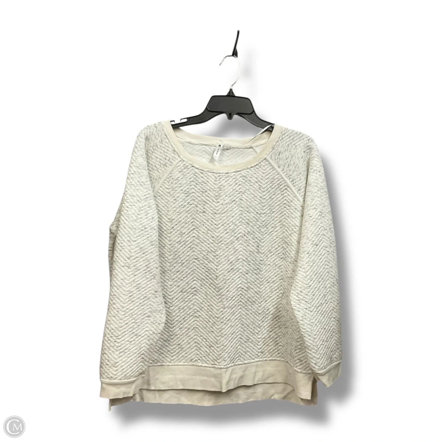 Athletic Sweatshirt Crewneck By Cable And Gauge In Grey & White, Size: L