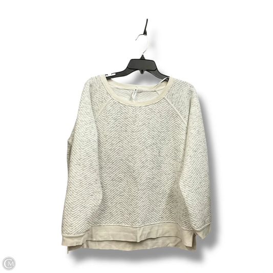 Athletic Sweatshirt Crewneck By Cable And Gauge In Grey & White, Size: L