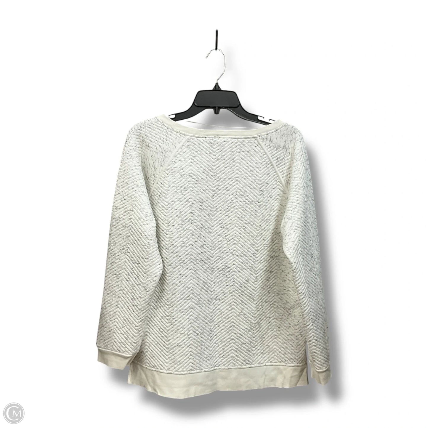 Athletic Sweatshirt Crewneck By Cable And Gauge In Grey & White, Size: L