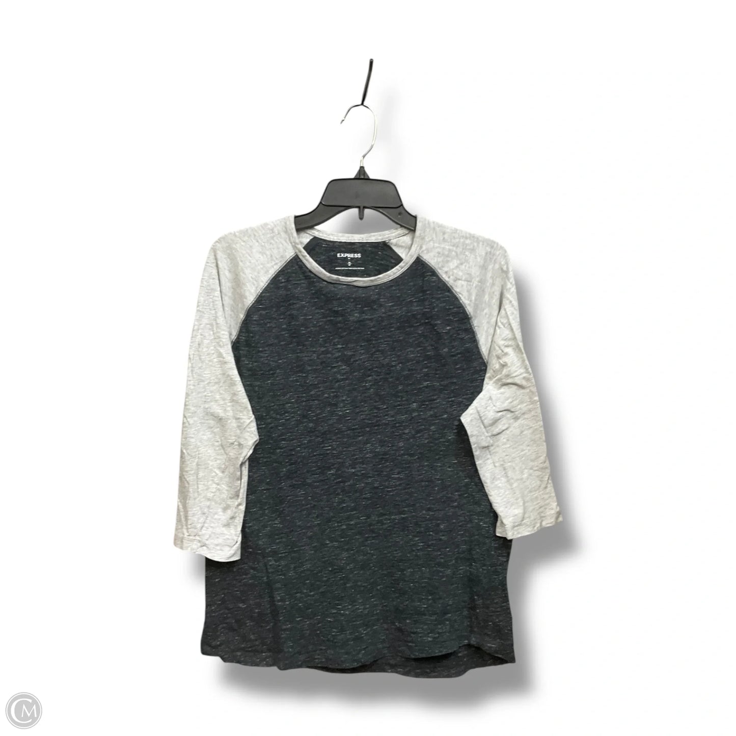 Top Long Sleeve Basic By Express In Black & Grey, Size: M