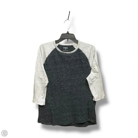 Top Long Sleeve Basic By Express In Black & Grey, Size: M