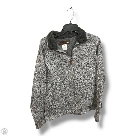 Sweatshirt Collar By Clothes Mentor In Grey & White, Size: M