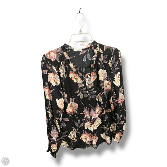 Blouse Long Sleeve By Maurices In Floral Print, Size: L
