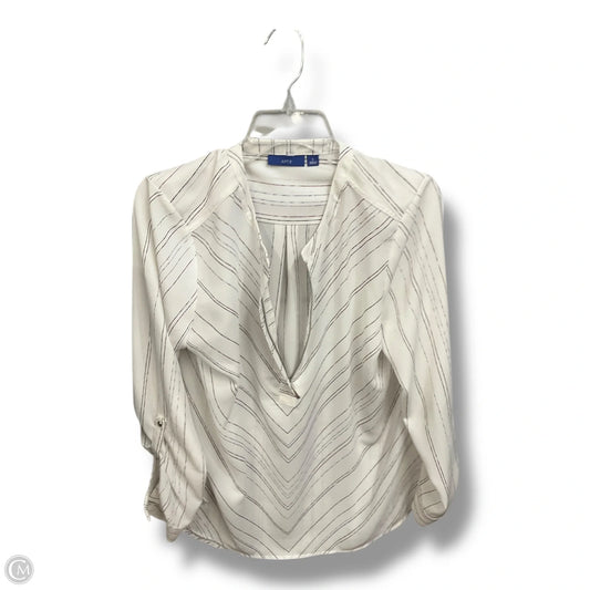 Blouse Long Sleeve By Apt 9 In White, Size: L