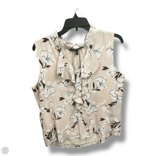Blouse Sleeveless By White House Black Market In Floral Print, Size: L