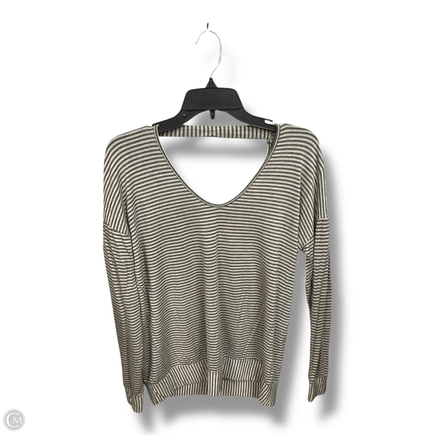 Top Long Sleeve By Elan In Striped Pattern, Size: S