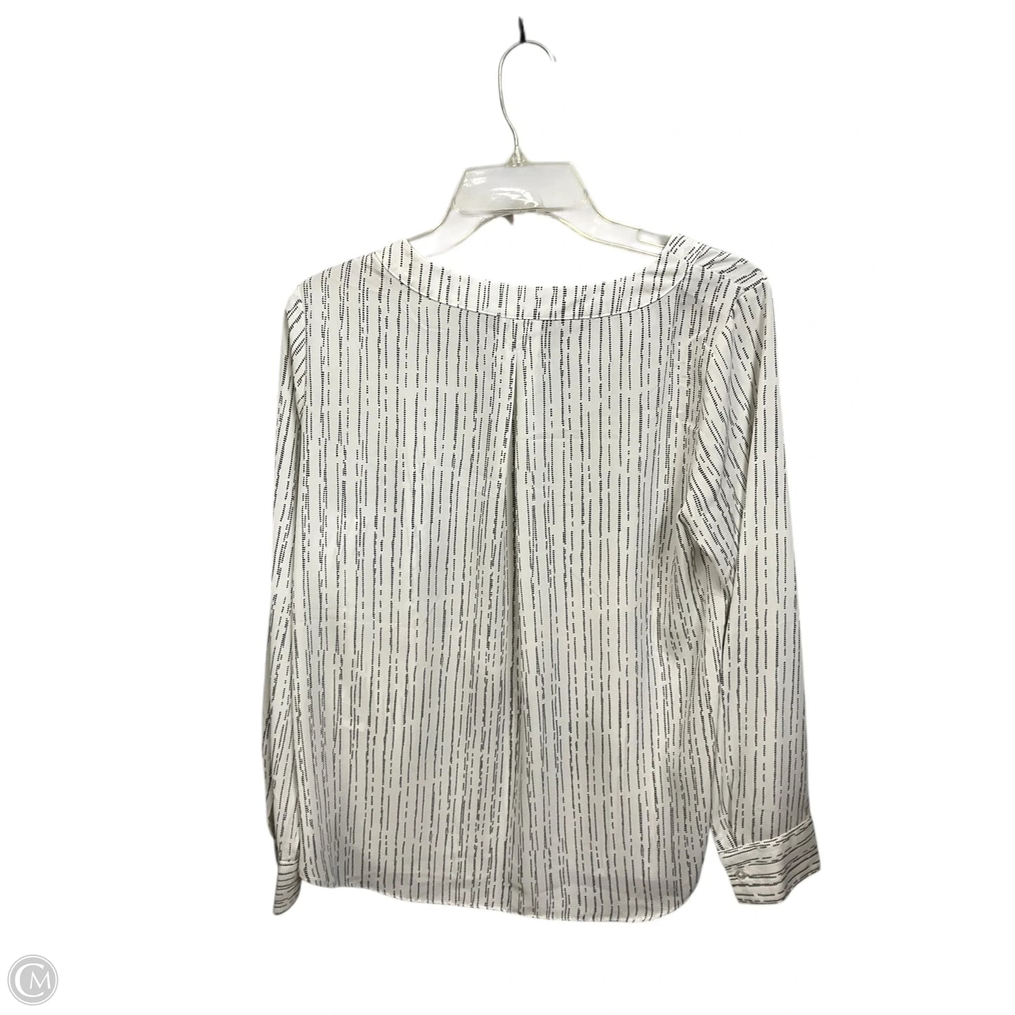 Blouse Long Sleeve By Banana Republic In Black & White, Size: M