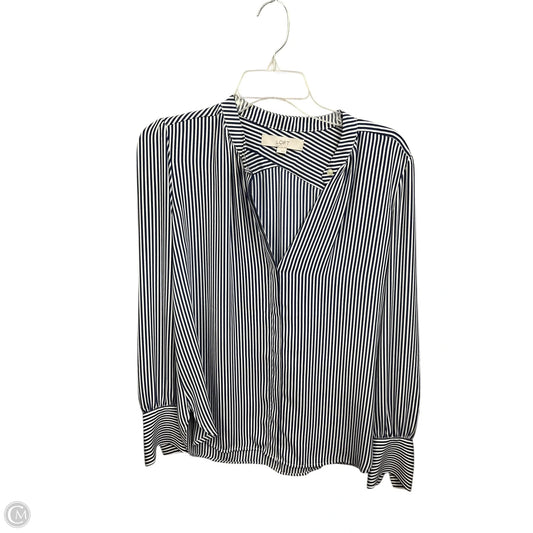 Blouse Long Sleeve By Loft In Striped Pattern, Size: S
