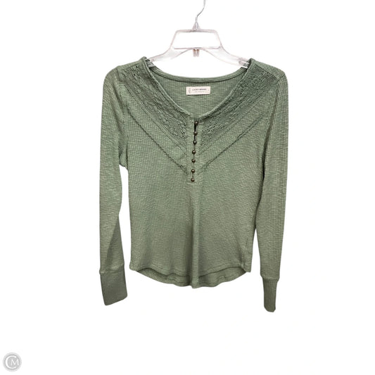 Top Long Sleeve Basic By Lucky Brand In Green, Size: L