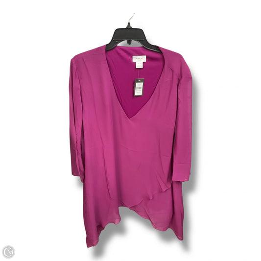 Top 3/4 Sleeve Basic By Clothes Mentor In Purple, Size: 3x