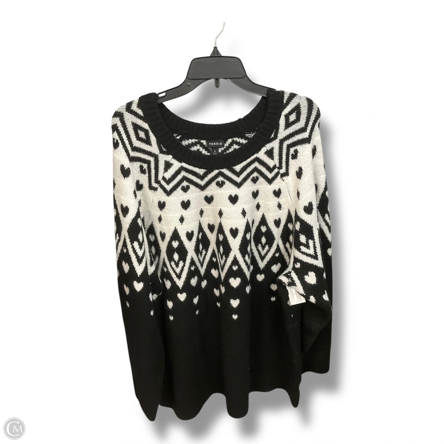 Sweater By Torrid In Black & White, Size: 3x