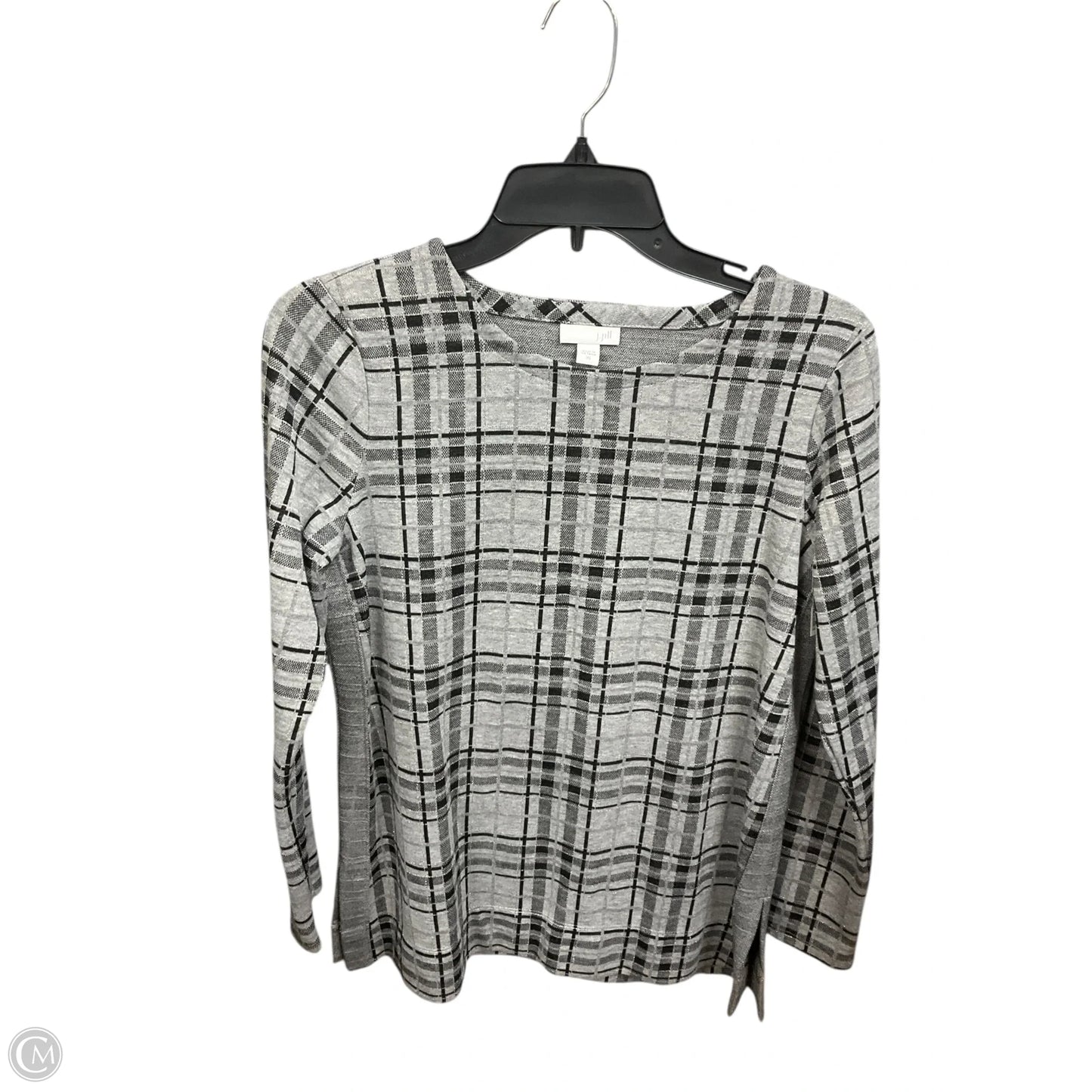 Top Long Sleeve By J. Jill In Black & Grey, Size: Xs