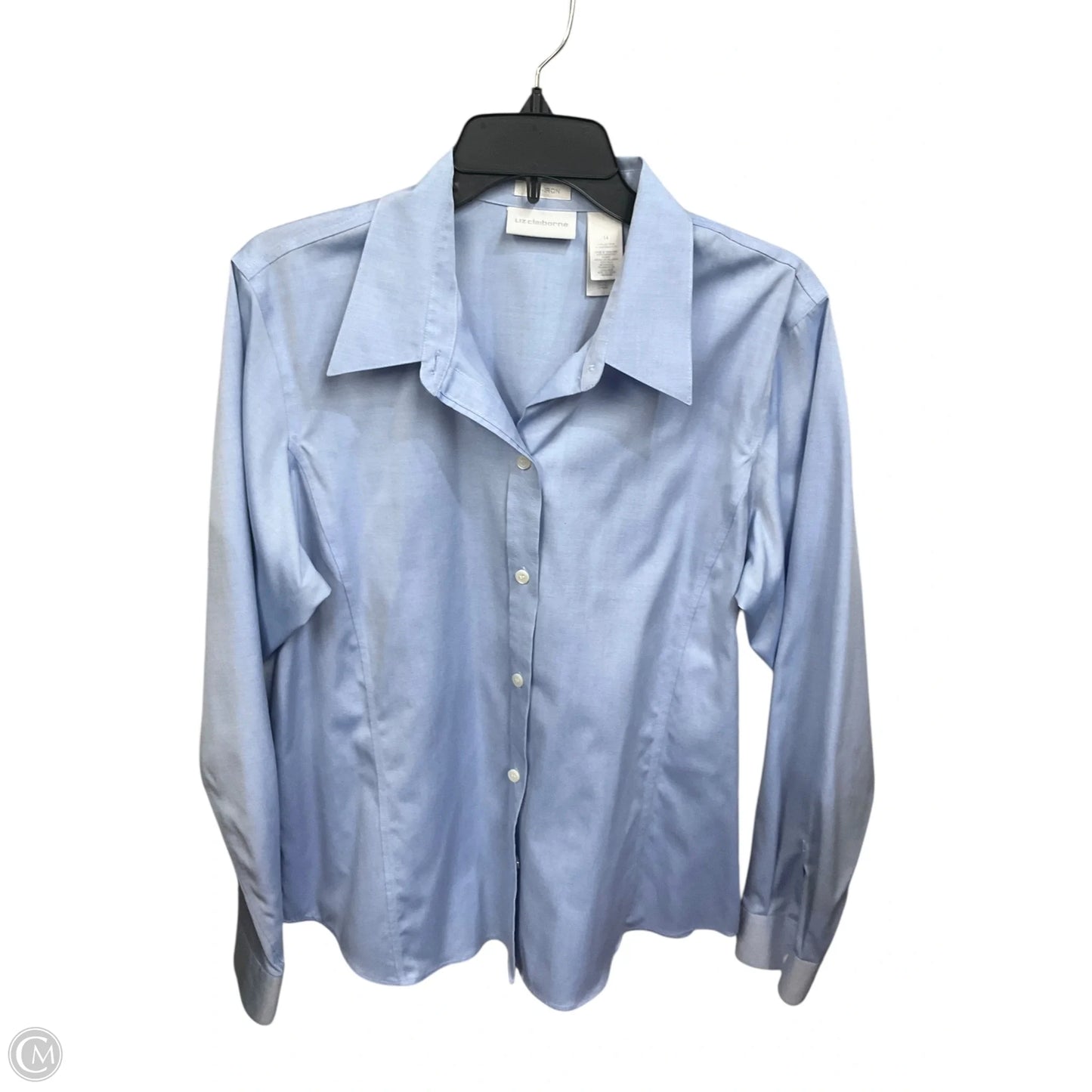 Blouse Long Sleeve By Liz Claiborne In Blue, Size: Xl