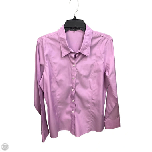 Blouse Long Sleeve By Liz Claiborne In Mauve, Size: Xl