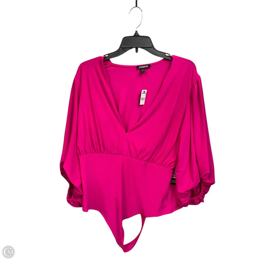 Bodysuit By Express In Pink, Size: Xl