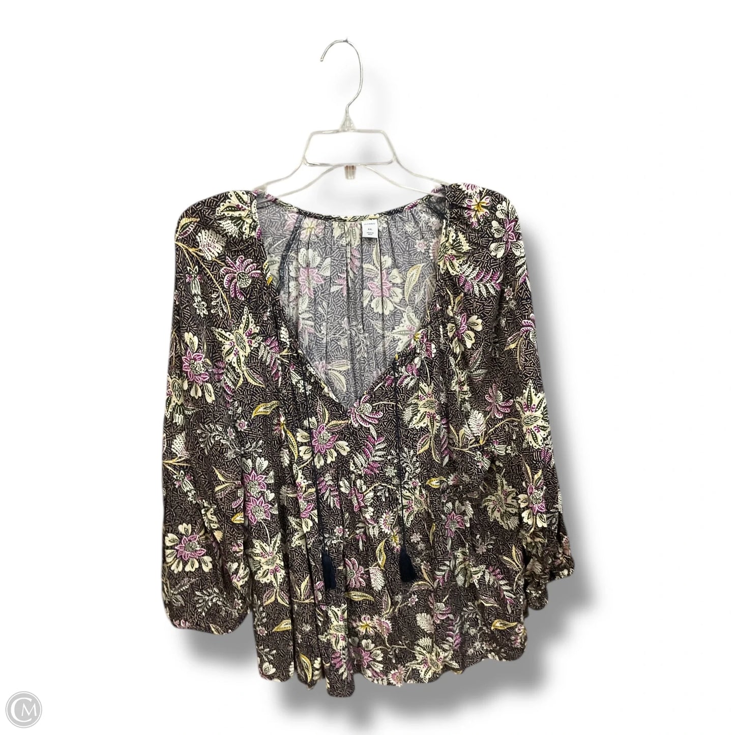 Top 3/4 Sleeve By Old Navy In Floral Print, Size: Xxl