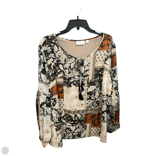 Blouse Long Sleeve By Clothes Mentor In Multi-colored, Size: 2x