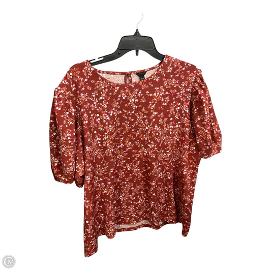 Top Short Sleeve By Ann Taylor In Floral Print, Size: Xxl