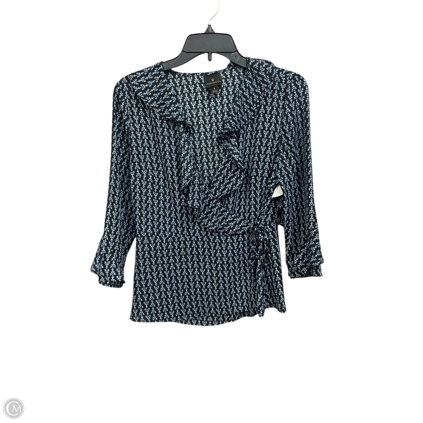 Blouse 3/4 Sleeve By Worthington In Multi-colored, Size: S