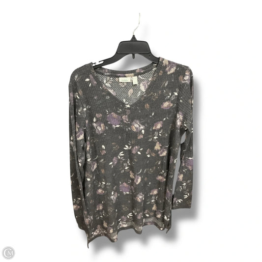 Tunic Long Sleeve By Logo In Grey, Size: L