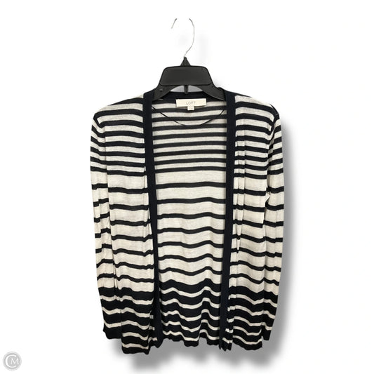 Cardigan By Loft In Striped Pattern, Size: S