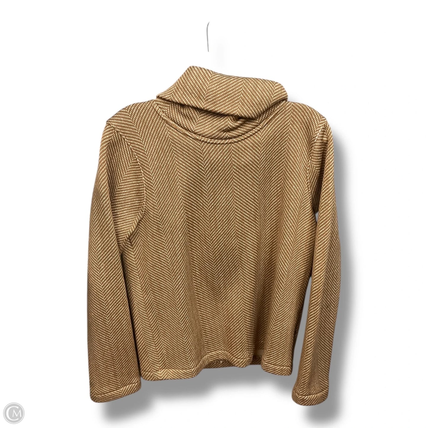 Top Long Sleeve By J. Crew In Tan & White, Size: M